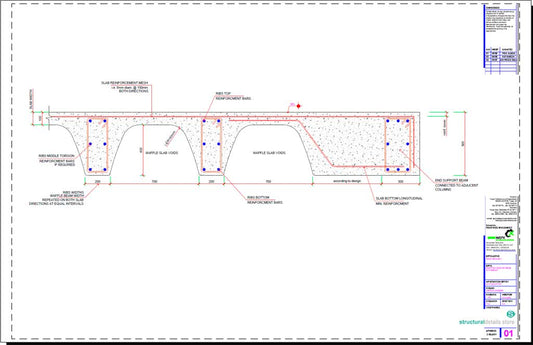 Waffle Slab End Support Reinforcement Detail