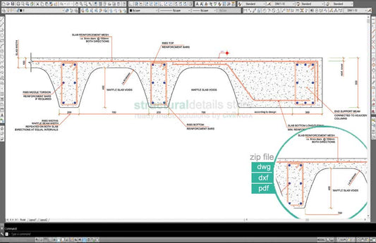 Waffle Slab End Support Reinforcement Detail