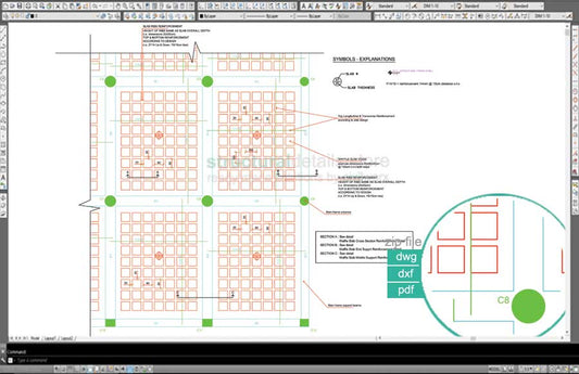 Waffle Slab Plan View Reinforcement Detail