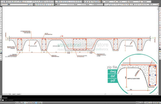 Waffle Slab Middle Support Reinforcement Detail