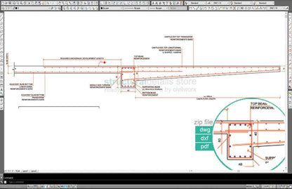 Reinforced Concrete NonConstant Alternating Width Cantilever Slab Detail