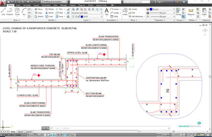 Reinforced Concrete Slab Level Change Detail