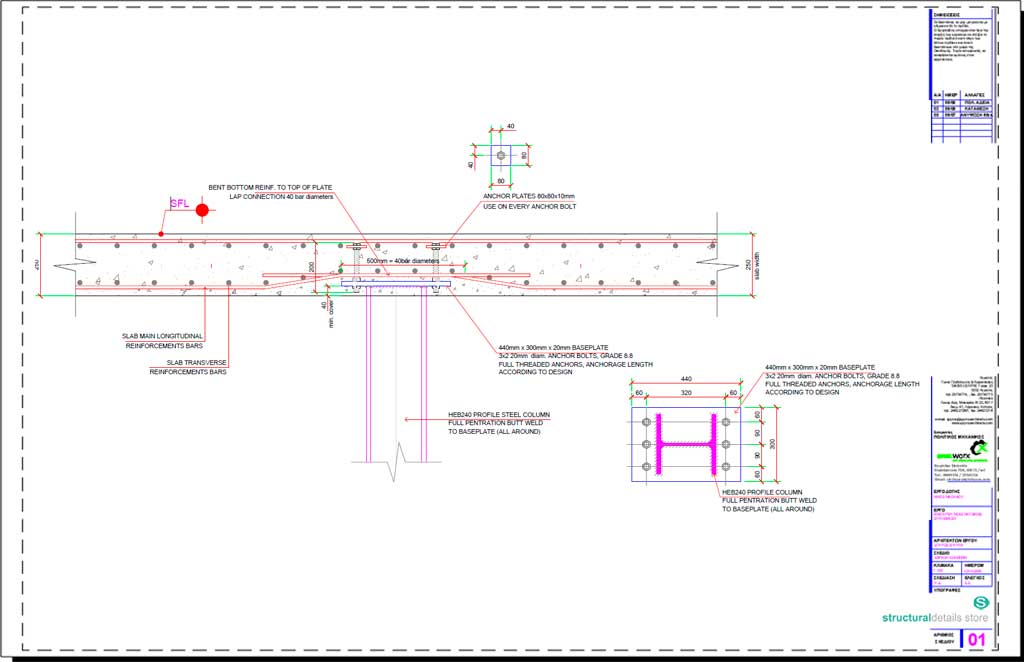 Reinforced Concrete Flat Slab Direct Steel Column Concealed Support