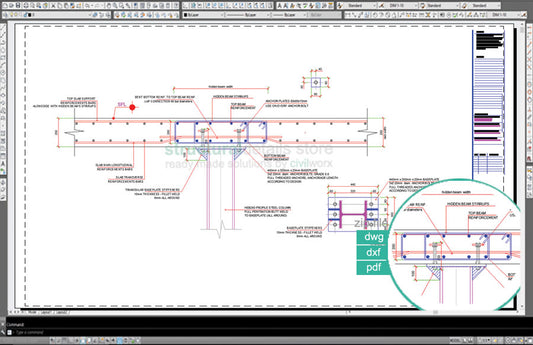 Reinforced Concrete Hidden Slab Beam Steel Column Exposed Support