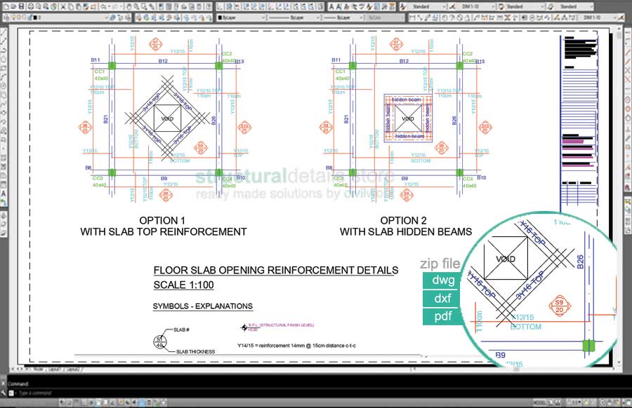 Flat Slab Opening Reinforcement Detail