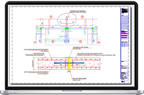 Reinforced Concrete Cantilever Slabs Expansion Joint Detail