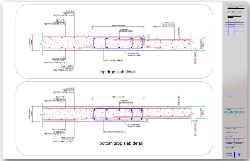 Flat Slab Sudden Thickness Depth Change Top Bottom Drop – structuraldetails