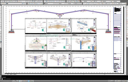 Complete Double Span Hangar Portal Frame Design Details