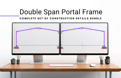 Complete Double Span Hangar Portal Frame Design Details