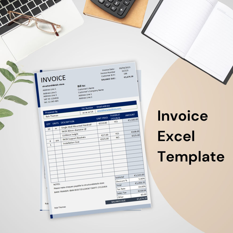 Invoice Excel Template - structuraldetails