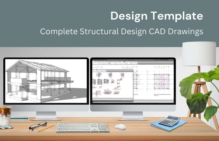 Complete Structural Reinforced Concrete Roof structural CAD drawings - structuraldetails