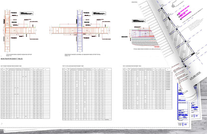 Complete structural design drawings for a reinforced concrete house