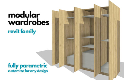 Modular Fully Parametric Wardrobe Revit Family