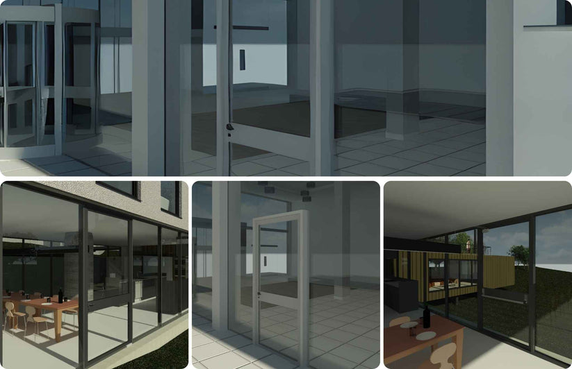 Emergency Curtain Wall Panel Door Fully Parametric Revit Family ...