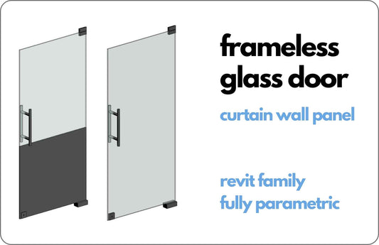 Frameless Curtain Wall Panel Glass Door