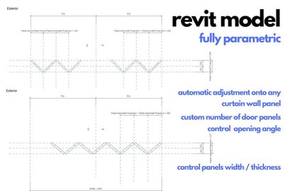 Fully Parametric Curtain Wall BiFold Doors Panels