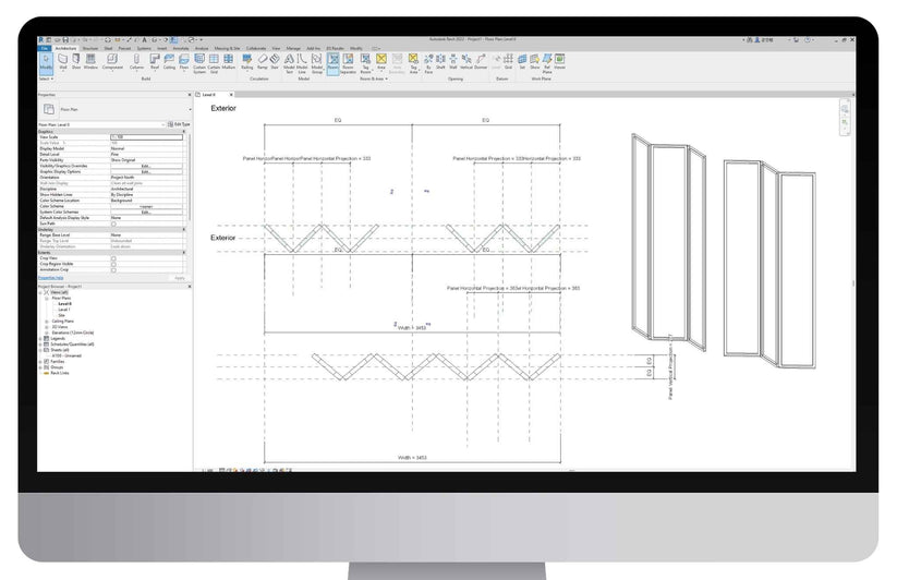 Fully Parametric Curtain Wall BiFold Doors Panels Revit Family ...