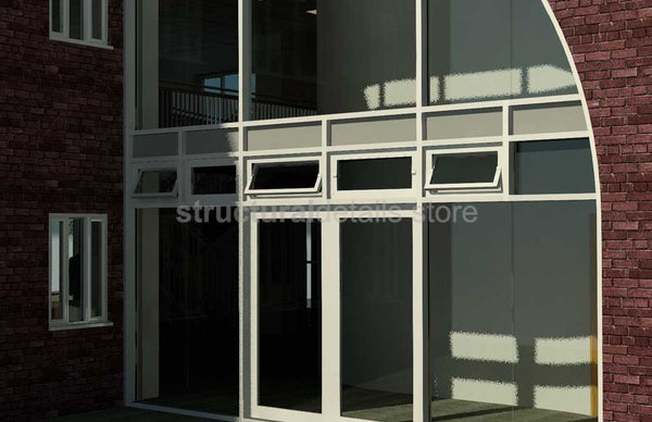 Curtain Wall Panel Pivot Window Parametric Revit Family - structuraldetails