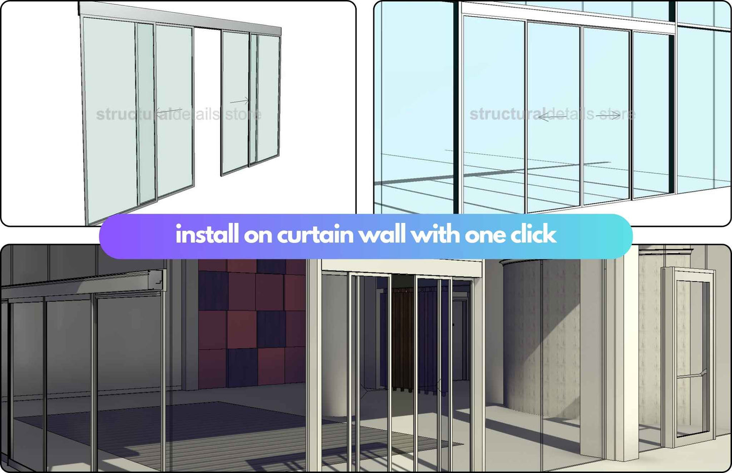 Curtain Wall Automatic Double Sliding Door