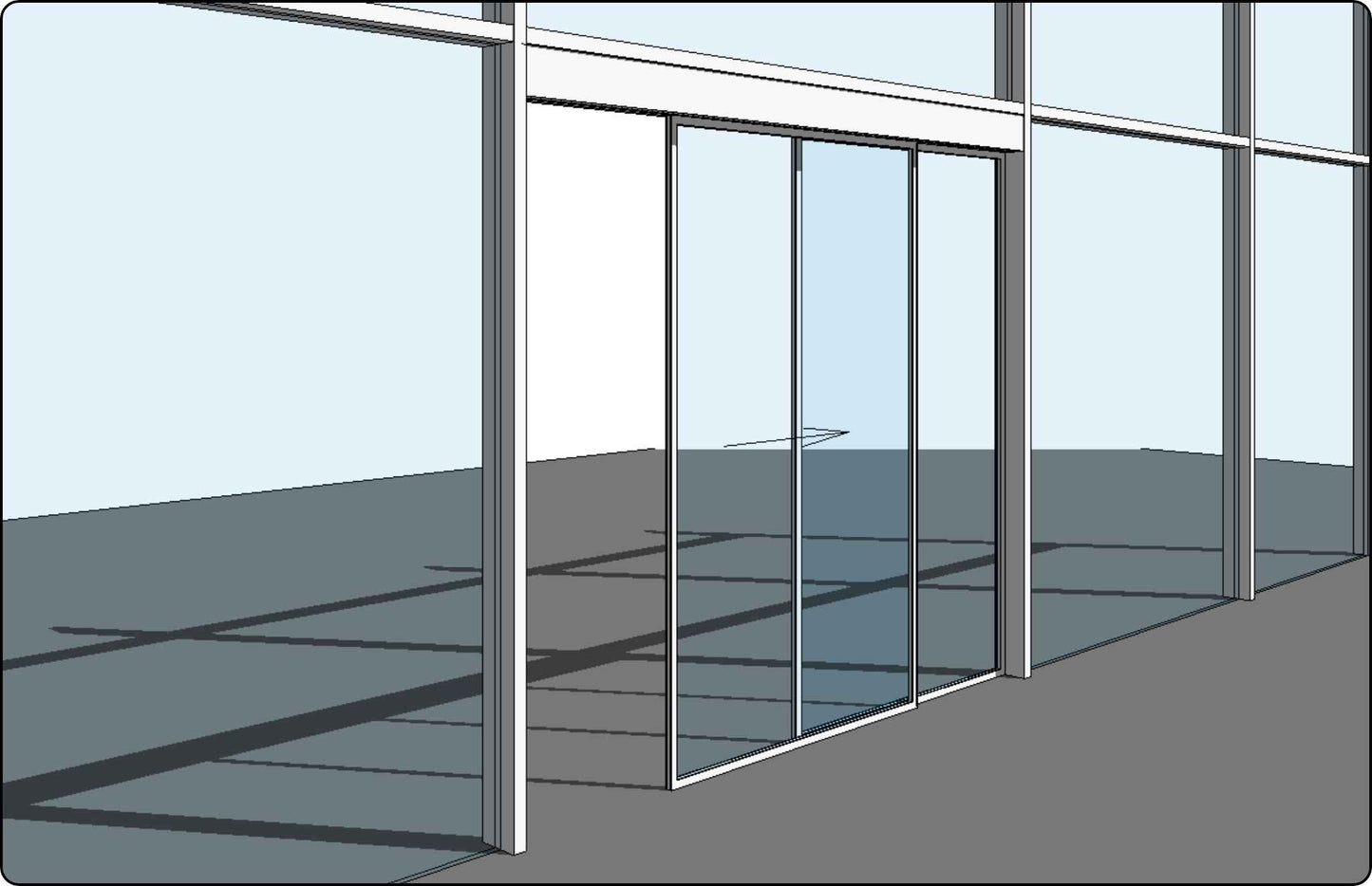 Curtain Wall Automatic Single Sliding Door