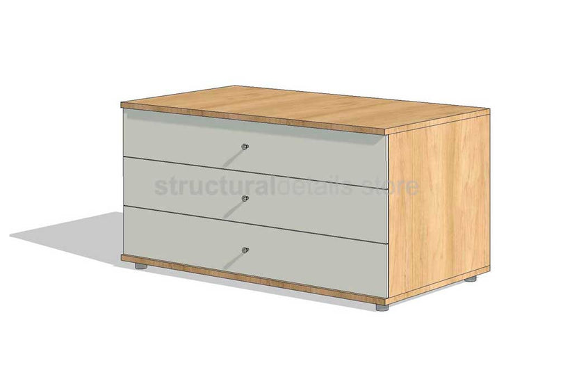 Single Drawer Dresser Unit Parametric Revit Family - structuraldetails