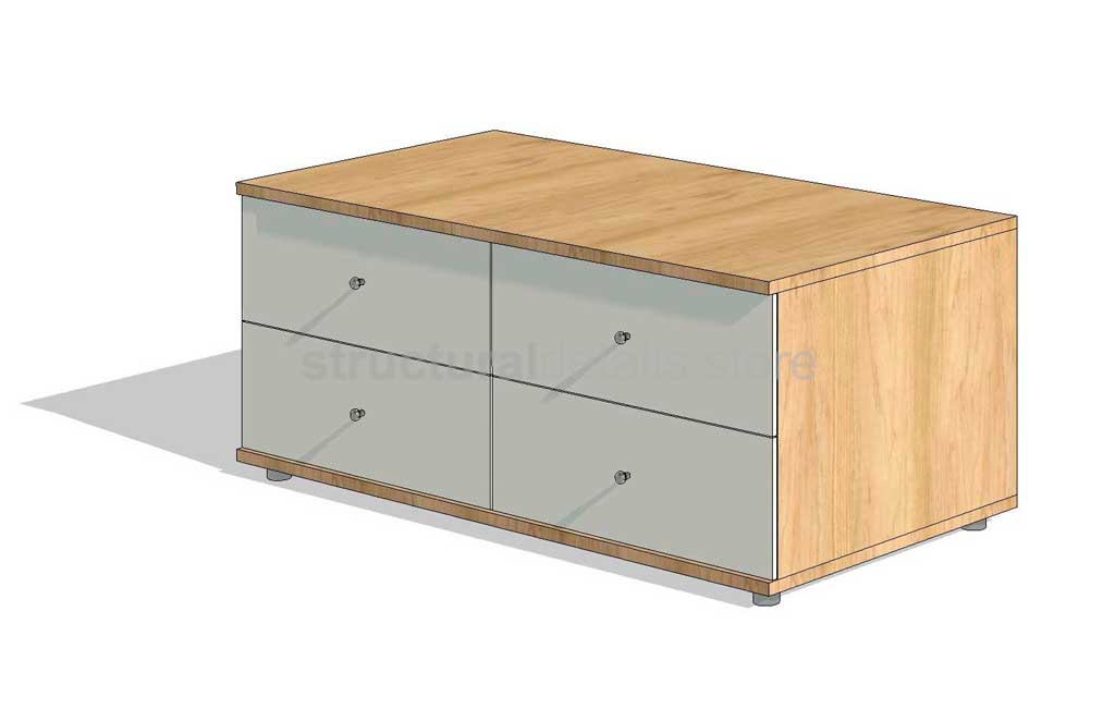 Double Drawer Dresser Unit Parametric Revit Family - structuraldetails