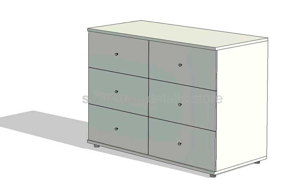 Double Drawer Dresser Unit Parametric Revit Family - structuraldetails