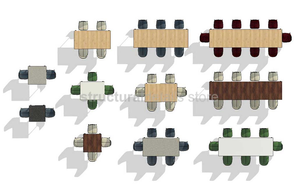 Parametric Revit Multiuse Table and Chair Configuration Setups Family ...