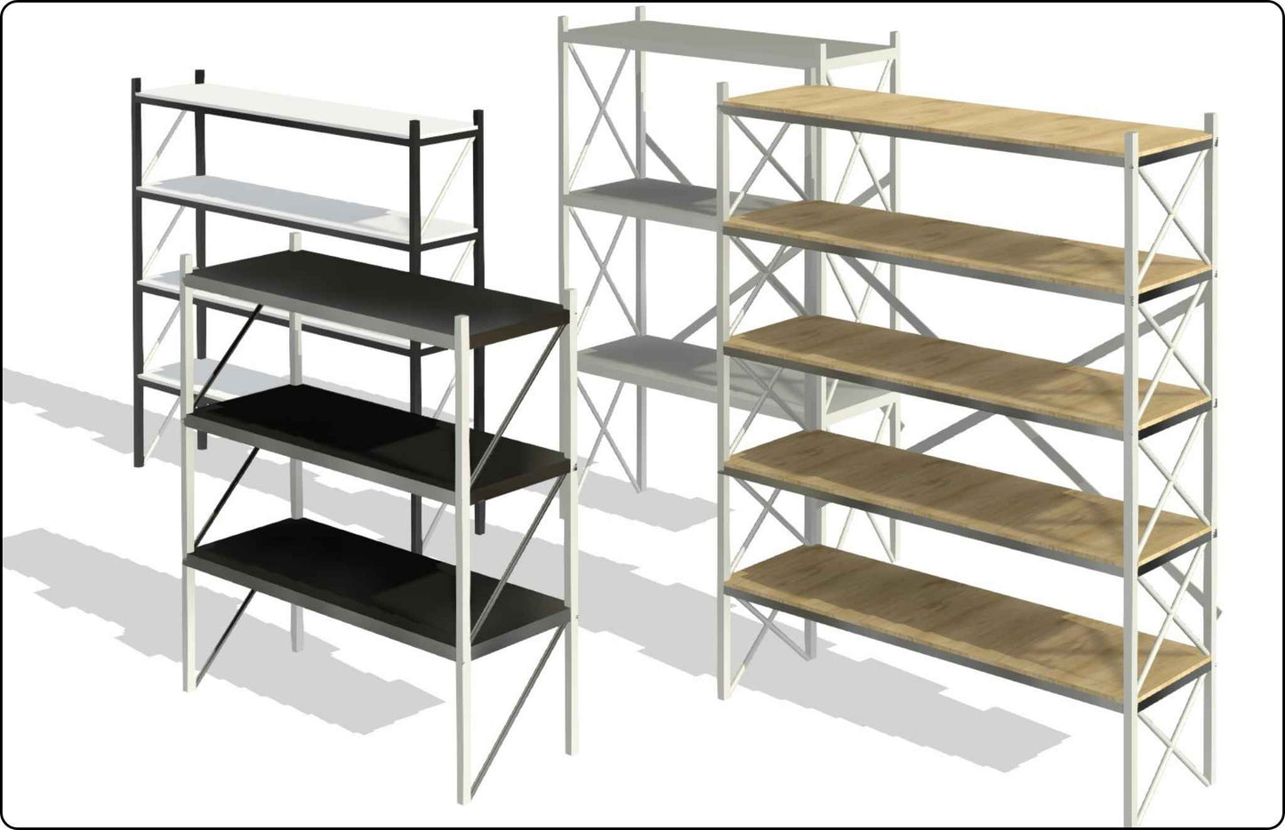 Storage Rack Shelves Revit Family