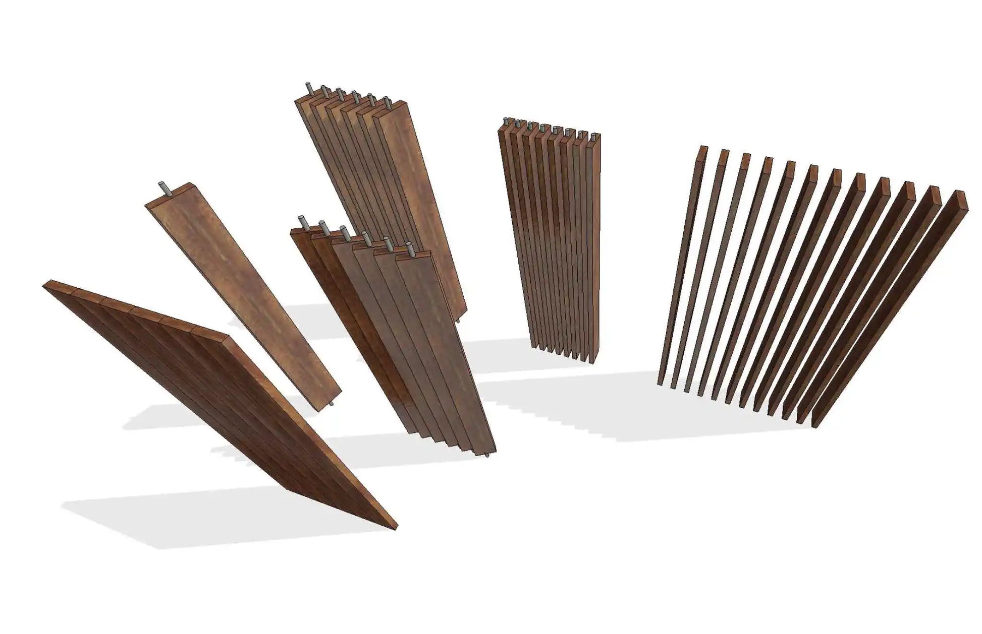 Wooden Column Decor Screens Room Divider Revit Family - structuraldetails