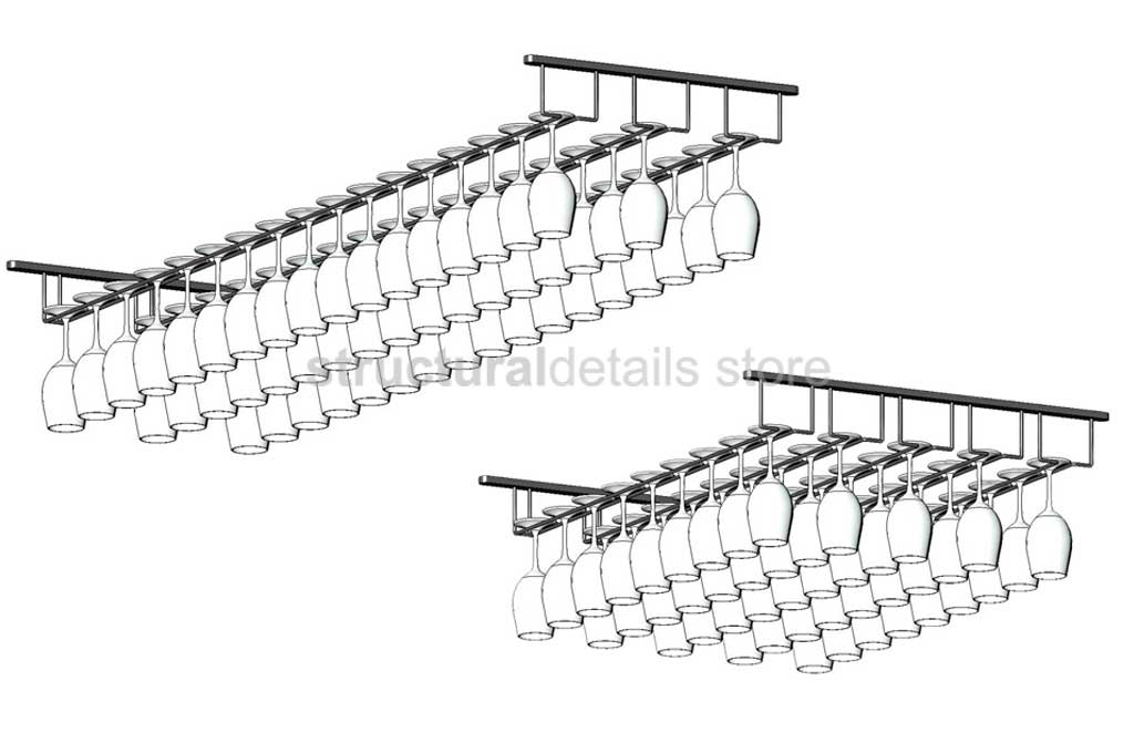 Wine Glass Bar Hanger Rails