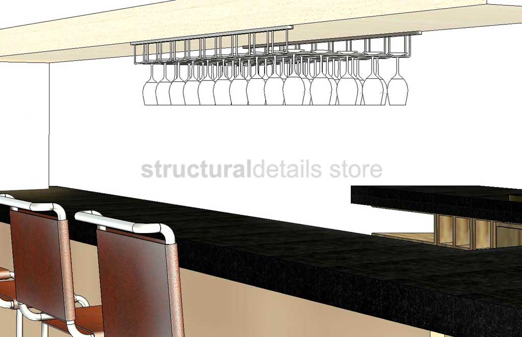 Wine Glass Bar Hanger Rails