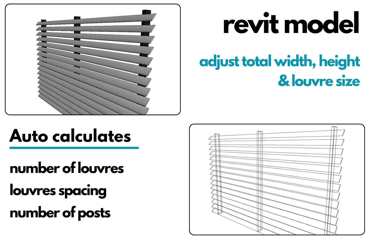 Exterior Aluminium Sun Screen Fixed Louvres