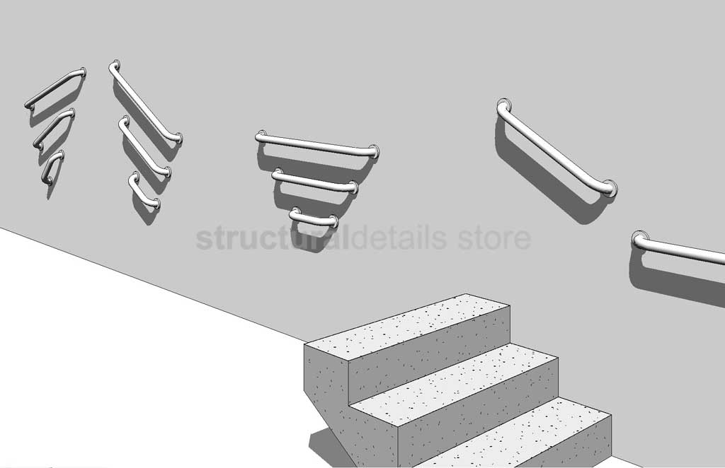 Revit Grap Bar Towel Rail Wall Based Family