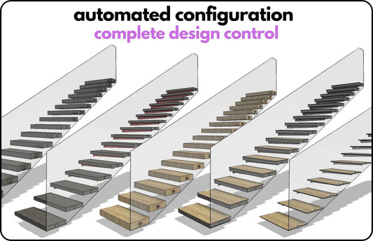 Floating Cantilever Fully Parametric Revit Staircase Wall Based Family