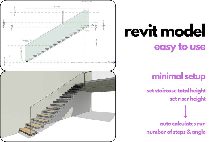 Revipt Floating Floating Cantilever Fully Parametric Revit Staircase Wall Based Family ...