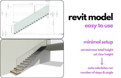 Floating Cantilever Fully Parametric Revit Staircase Wall Based Family