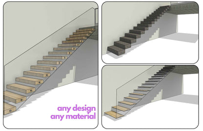 Floating Cantilever Fully Parametric Revit Staircase Wall Based Family