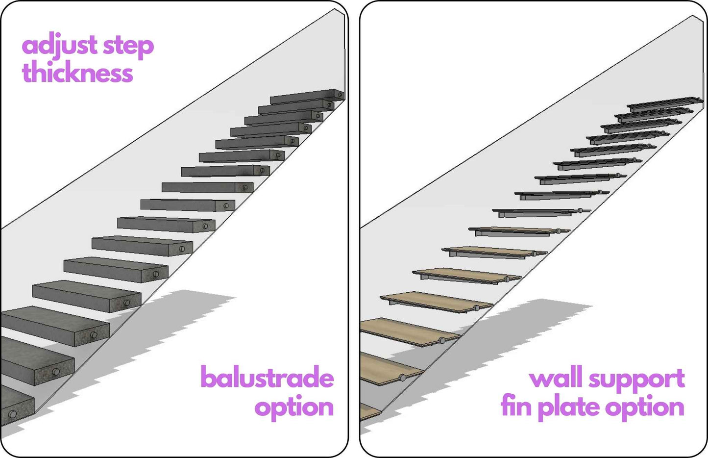 Floating Cantilever Fully Parametric Revit Staircase Wall Based Family