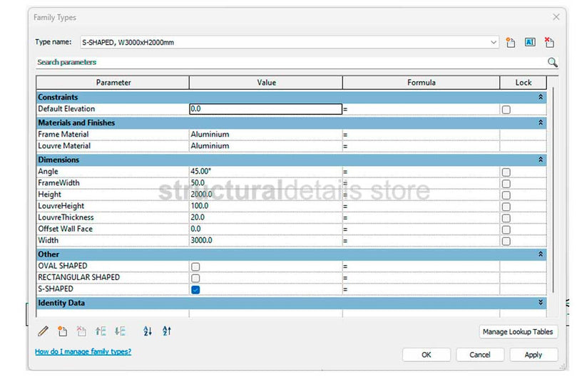 Louvre Panel Fully Parametric Wall Based Revit Family - structuraldetails