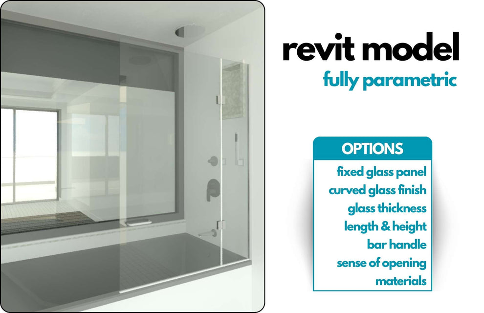 Bath Shower Glass Screen Revit Family - structuraldetails