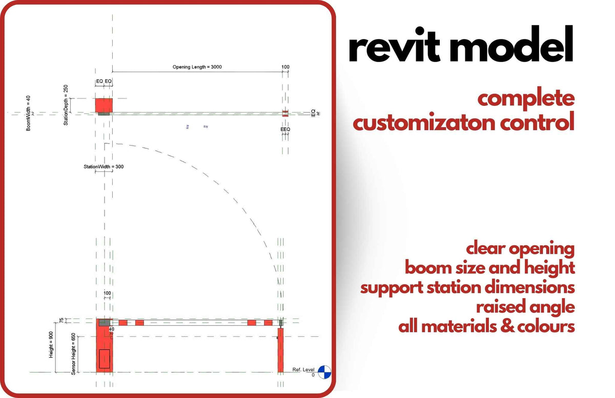 Security Gate Rvt Automatic Gate Barrier Parametric Revit Family - structuraldetails