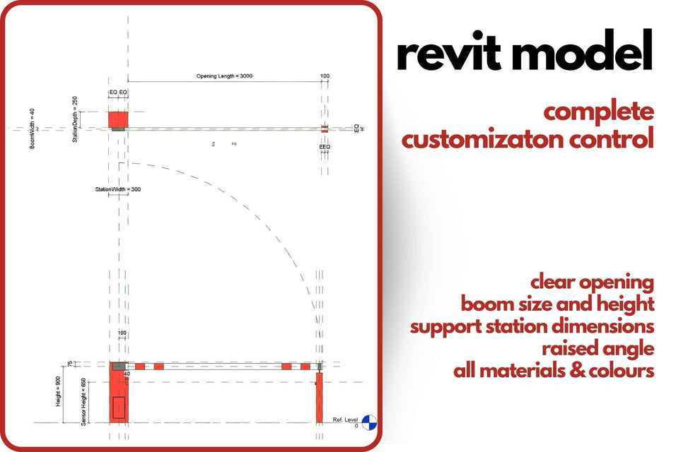 Automatic Gate Barrier Parametric Revit Family - structuraldetails