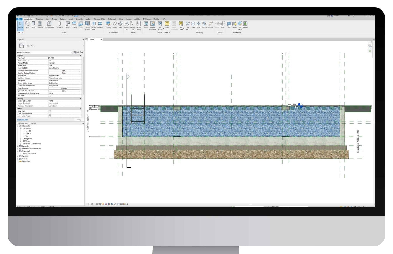Rectangular Swimming Pools Fully Parametric Revit Family ...