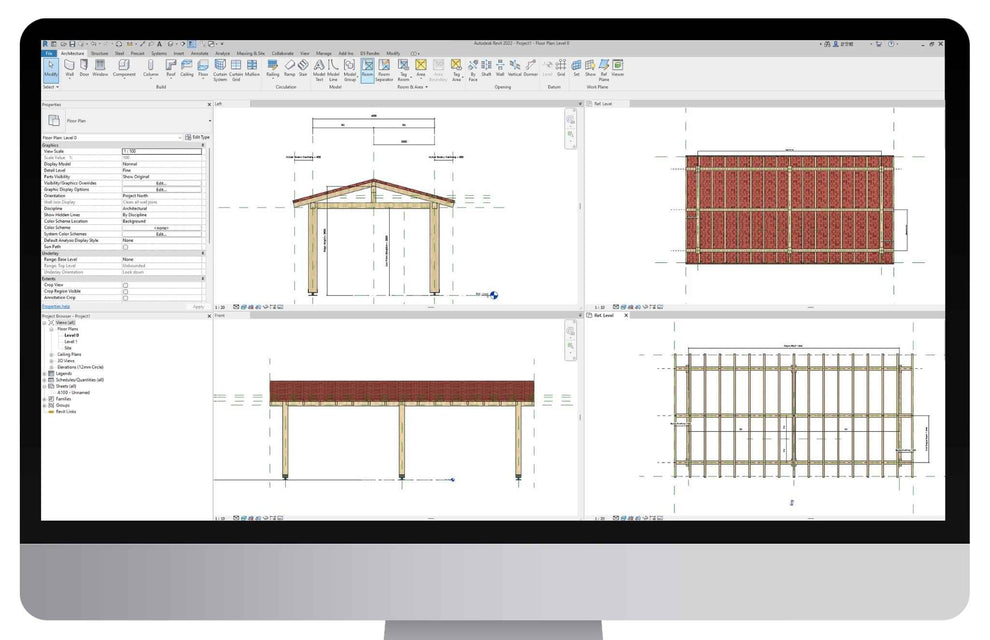 Gazebo Rvt Wooden Gazebo Pitched Roof Cover Parametric Revit Family ...