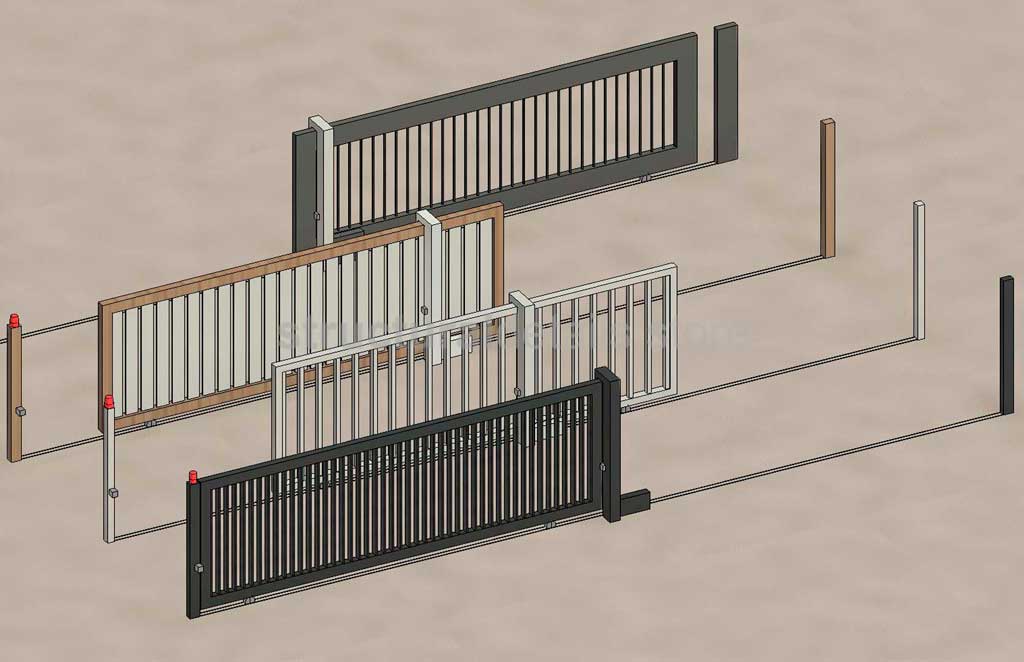 Gate Rfa Automatic Sliding Gate Parametric Revit Family - structuraldetails