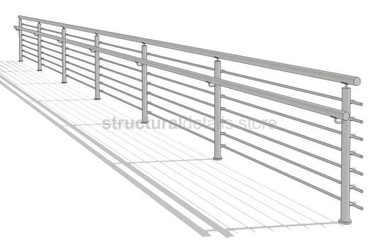 Line Based Horizontal Bars Railing