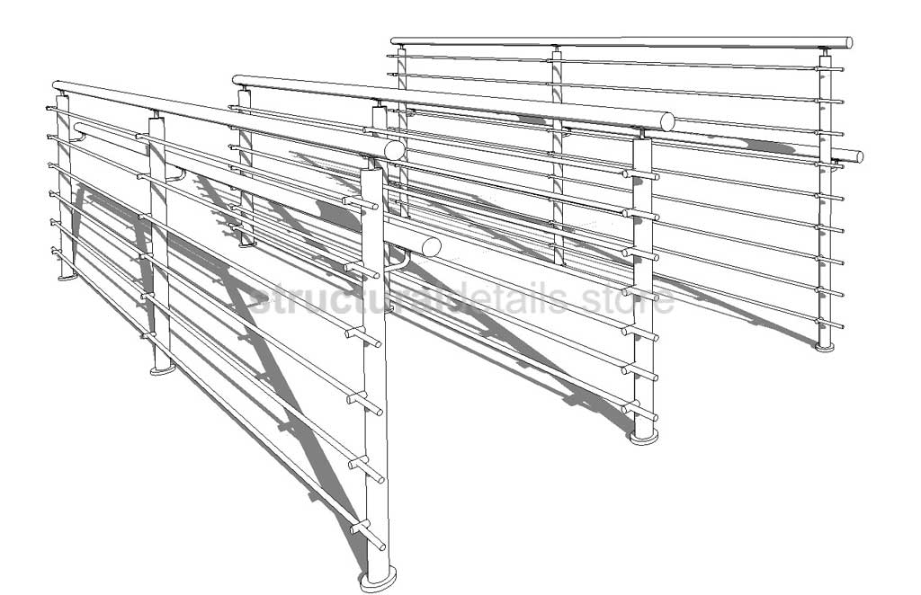 Line Based Horizontal Bars Railing