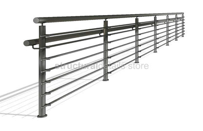 Line Based Horizontal Bars Railing