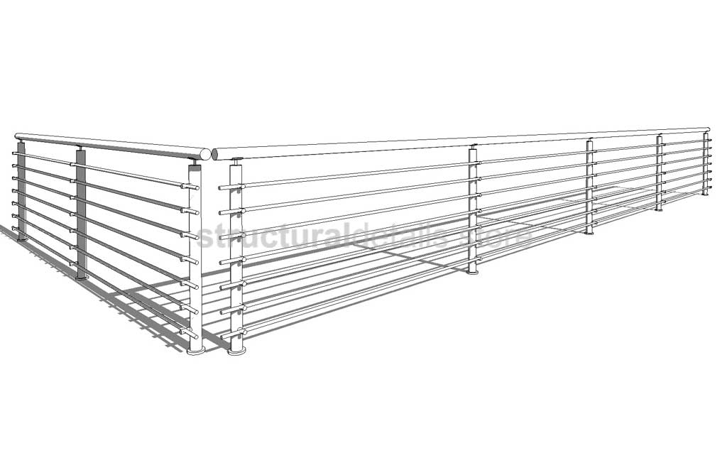 Line Based Horizontal Bars Railing